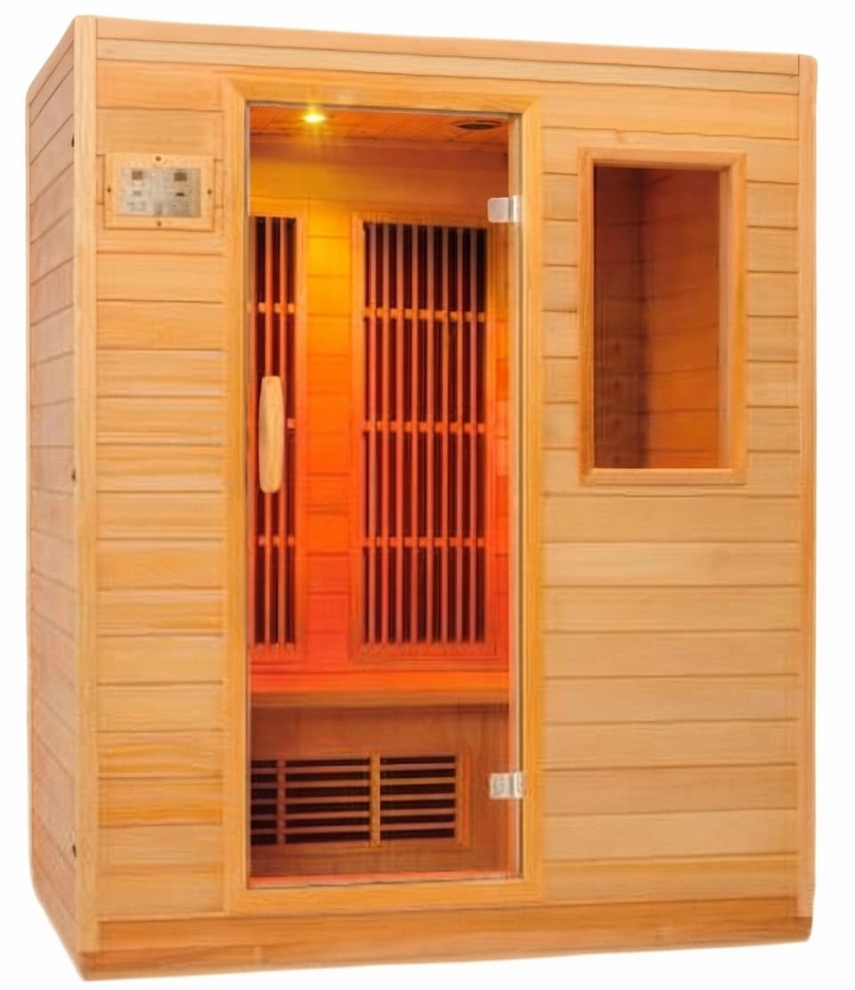 Barcelona 3-Person Far Infrared Sauna Natural Wood — photo 1 of 4