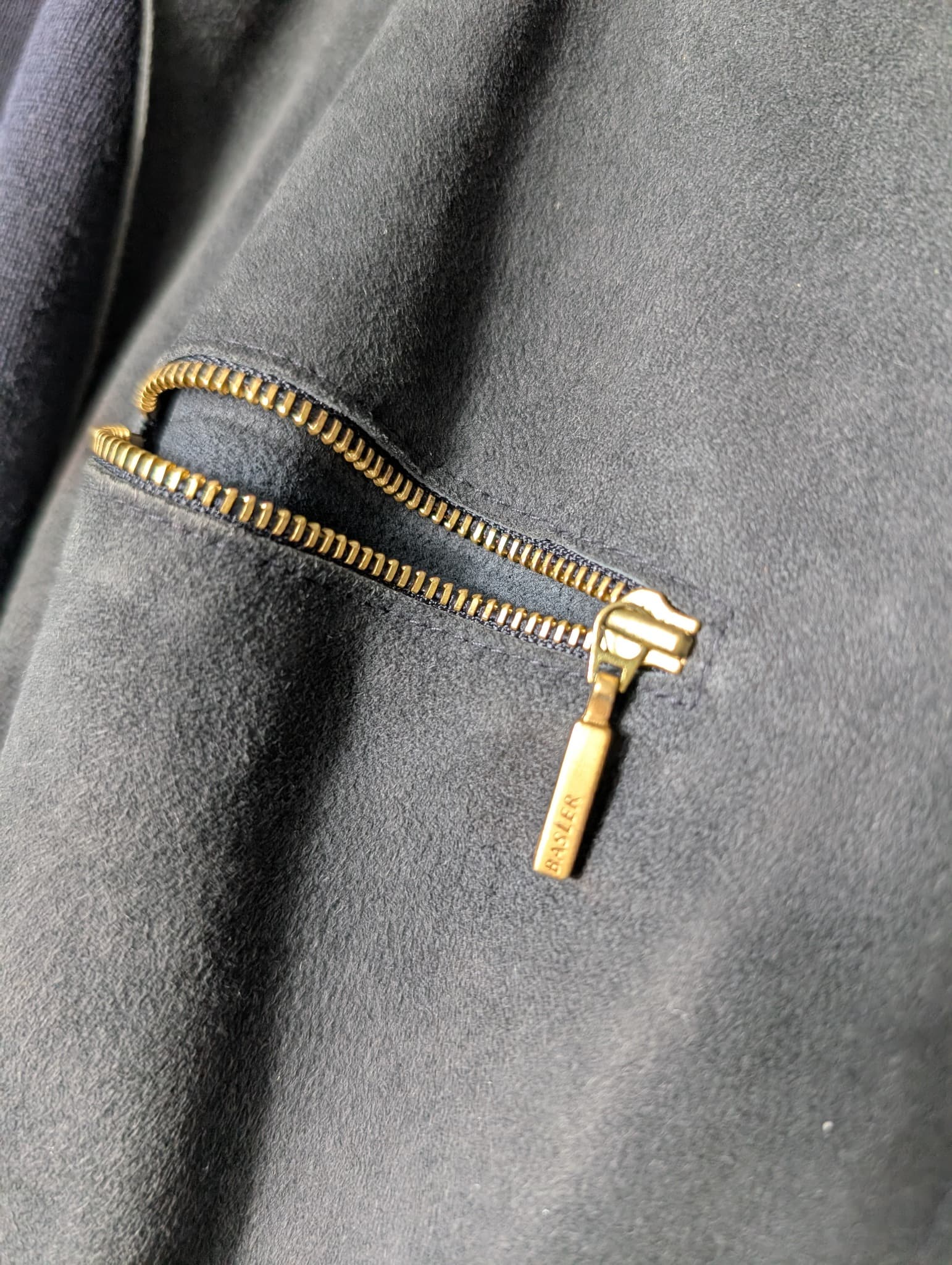 Basler Weekend Wool and Suede Zip-Up Jacket Navy EU 38 UK 12 — photo 3 of 9
