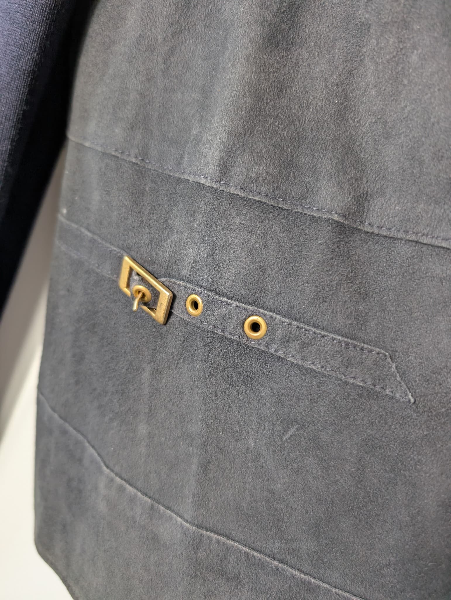 Basler Weekend Wool and Suede Zip-Up Jacket Navy EU 38 UK 12 — photo 4 of 9