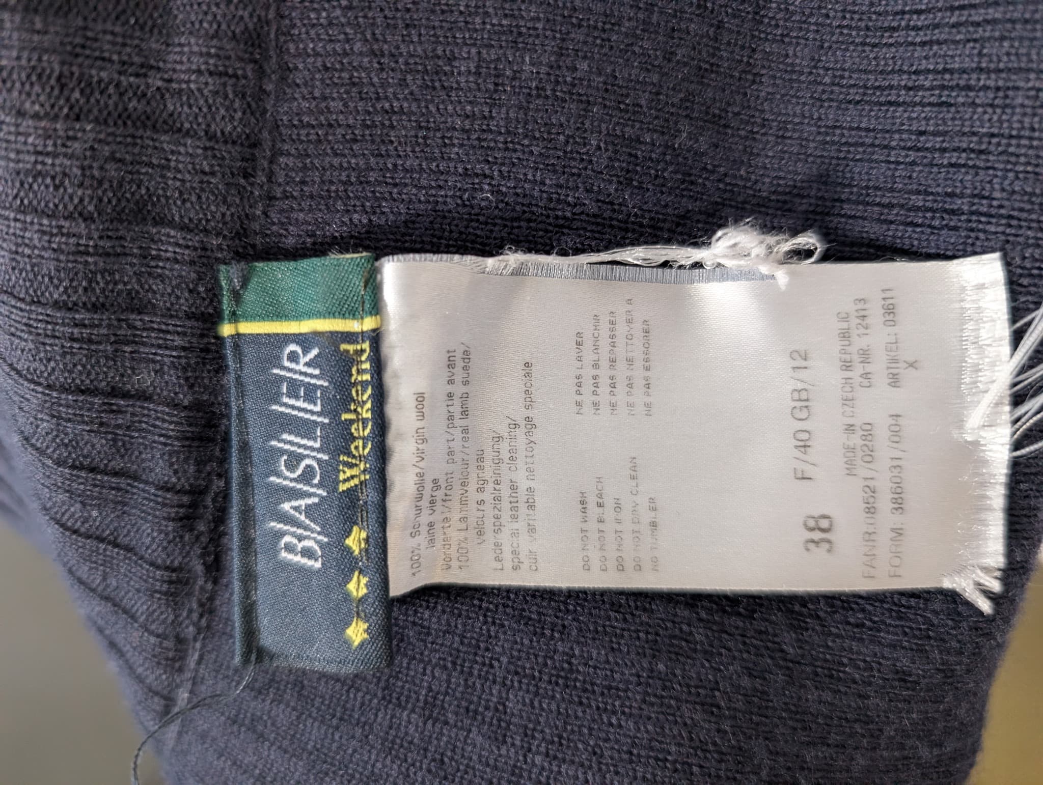 Basler Weekend Wool and Suede Zip-Up Jacket Navy EU 38 UK 12 — photo 7 of 9