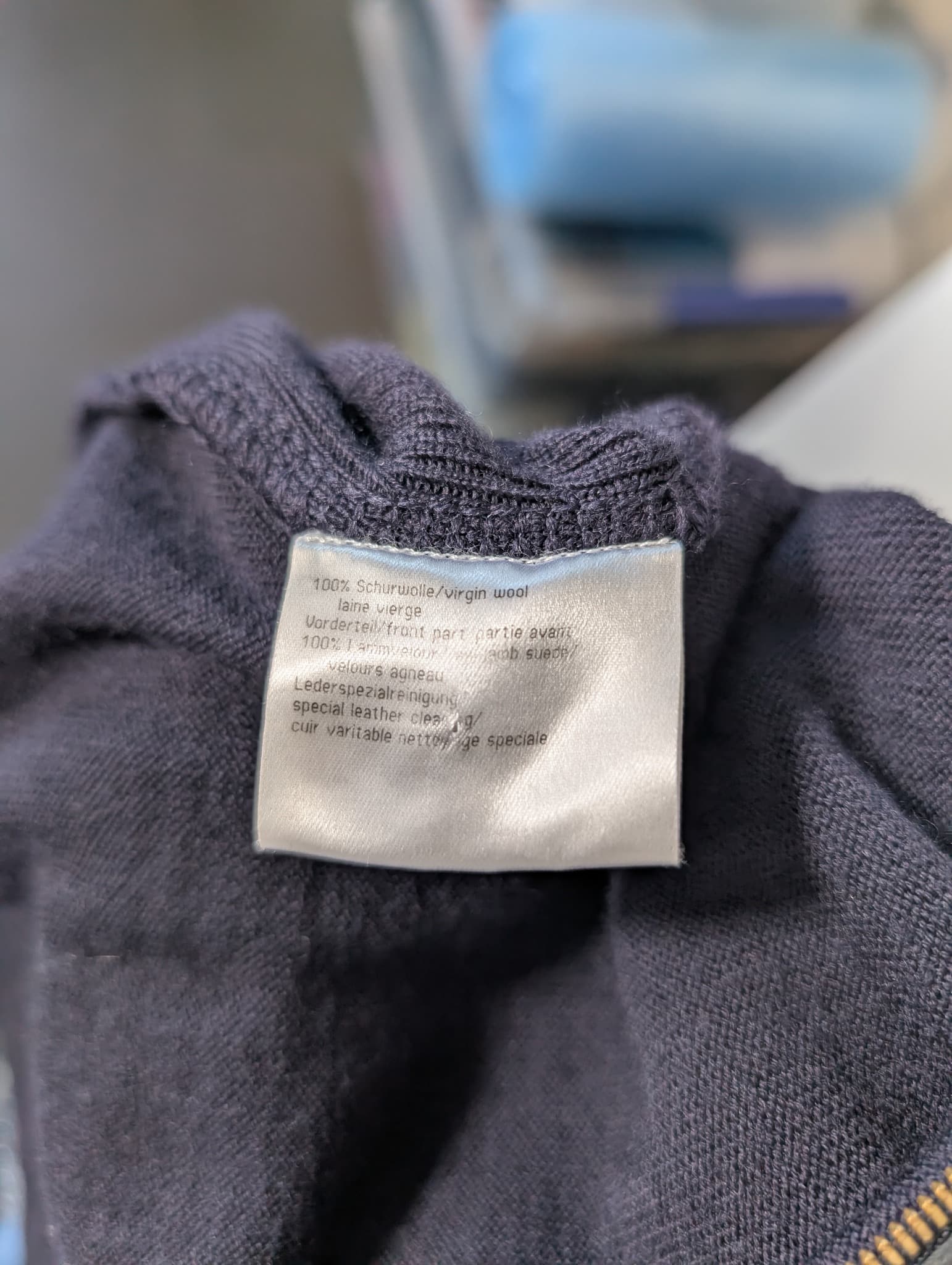 Basler Weekend Wool and Suede Zip-Up Jacket Navy EU 38 UK 12 — photo 9 of 9