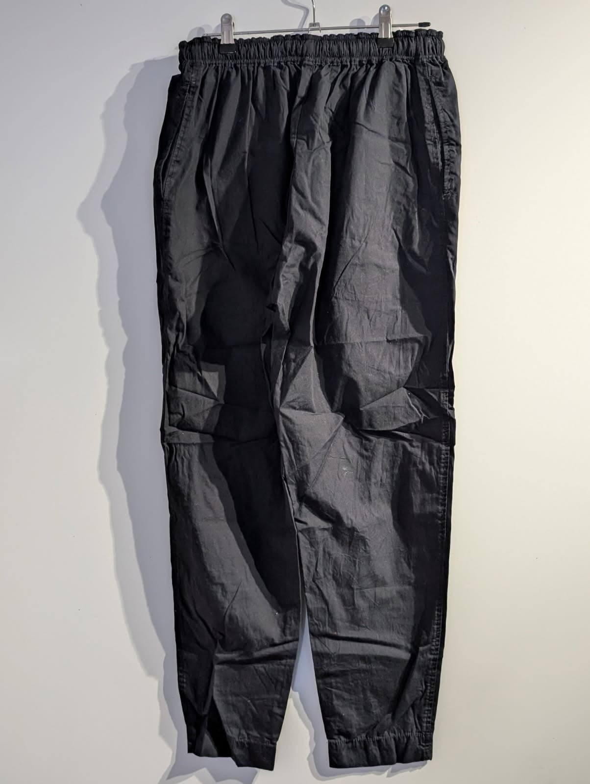 Bassike Black Organic Cotton Elastic Waist Drawstring Casual Pants — photo 1 of 9