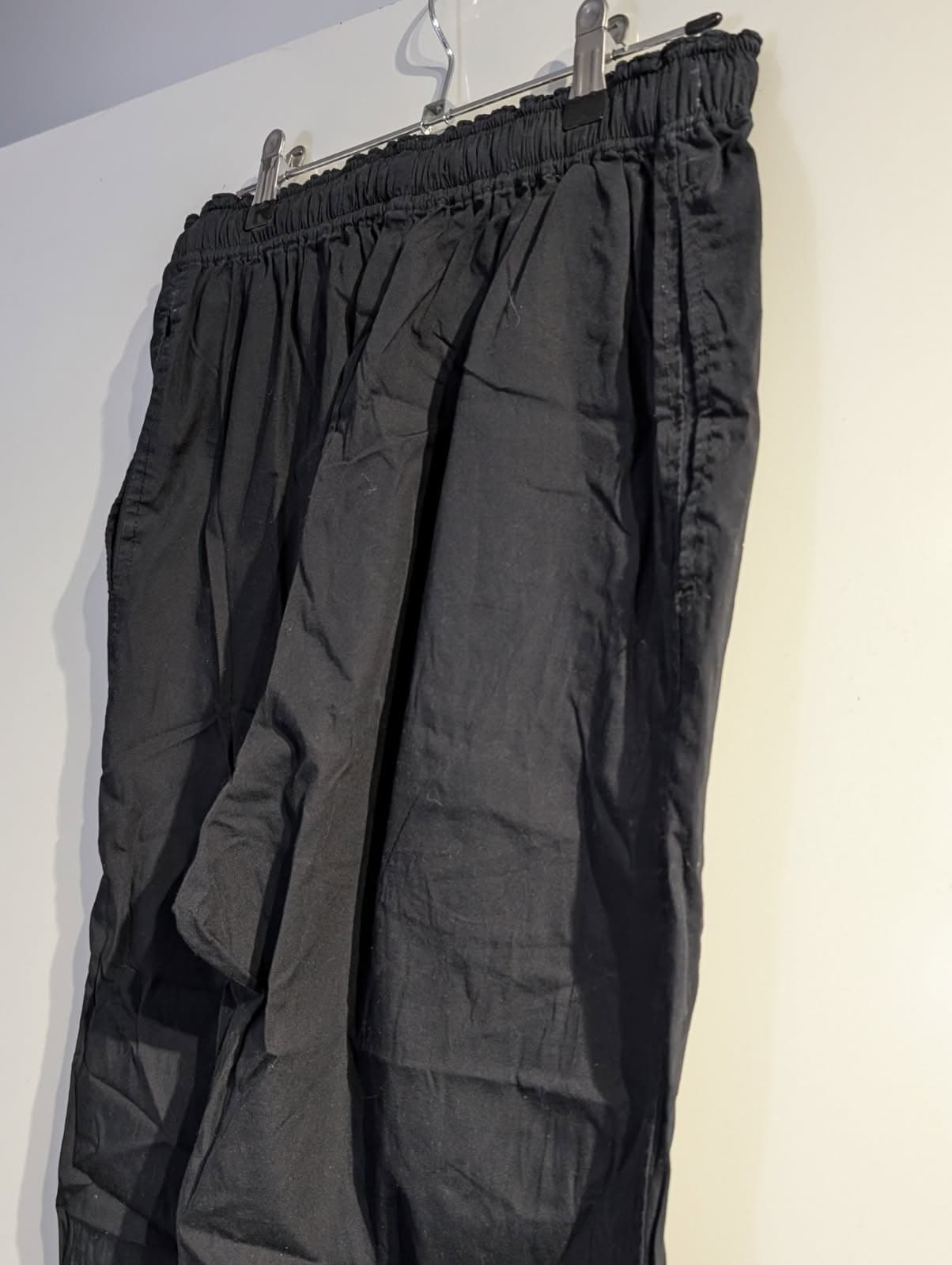 Bassike Black Organic Cotton Elastic Waist Drawstring Casual Pants — photo 5 of 9