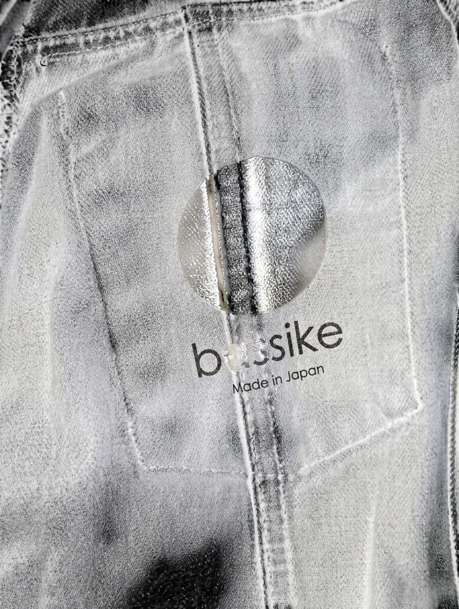 Bassike Denim Jacket - Distressed Grey Made In Japan — photo 1 of 7