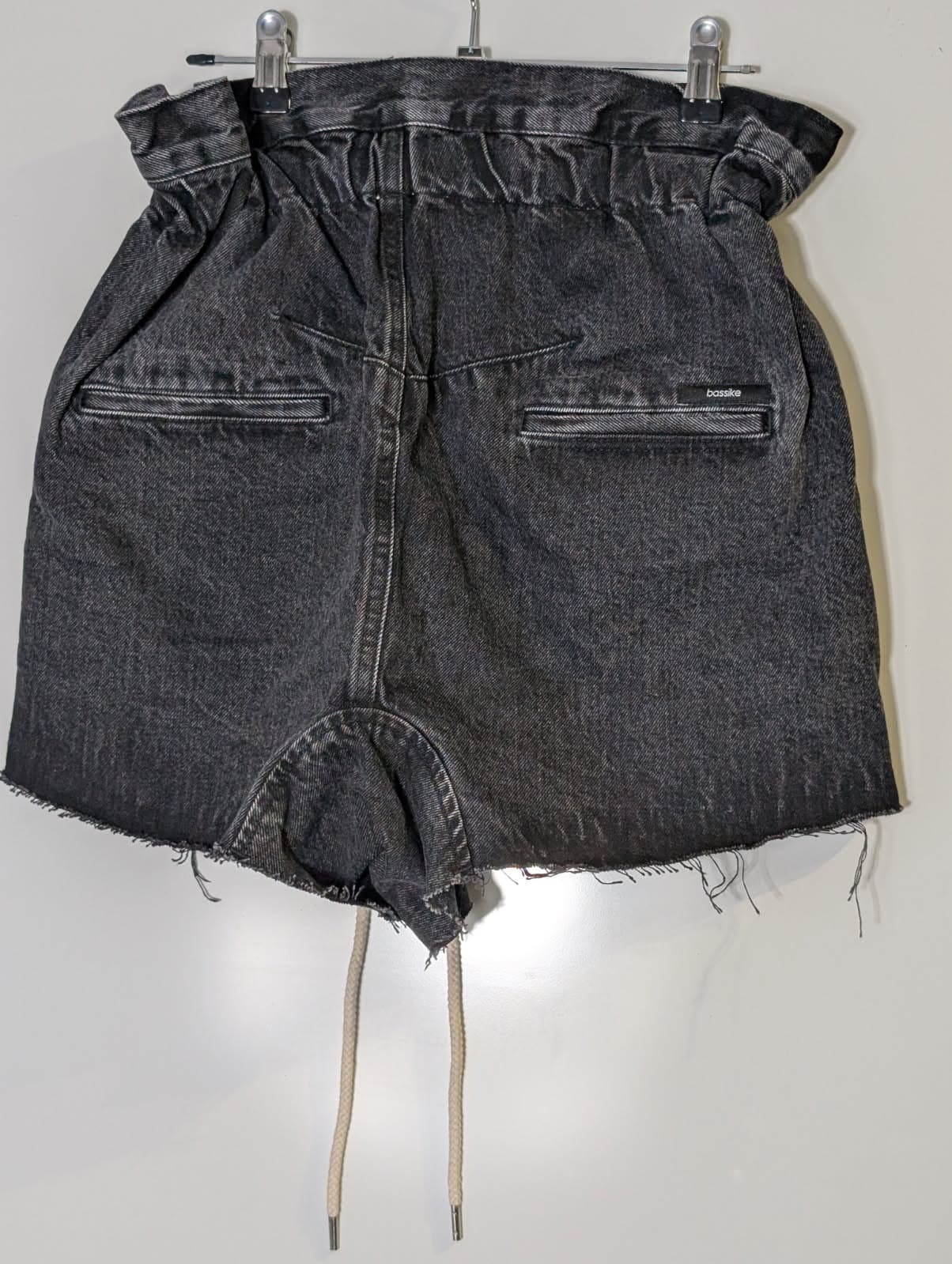Bassike Denim Mini Paper Bag Shorts - Black Rinse Wash Size S — photo 5 of 8