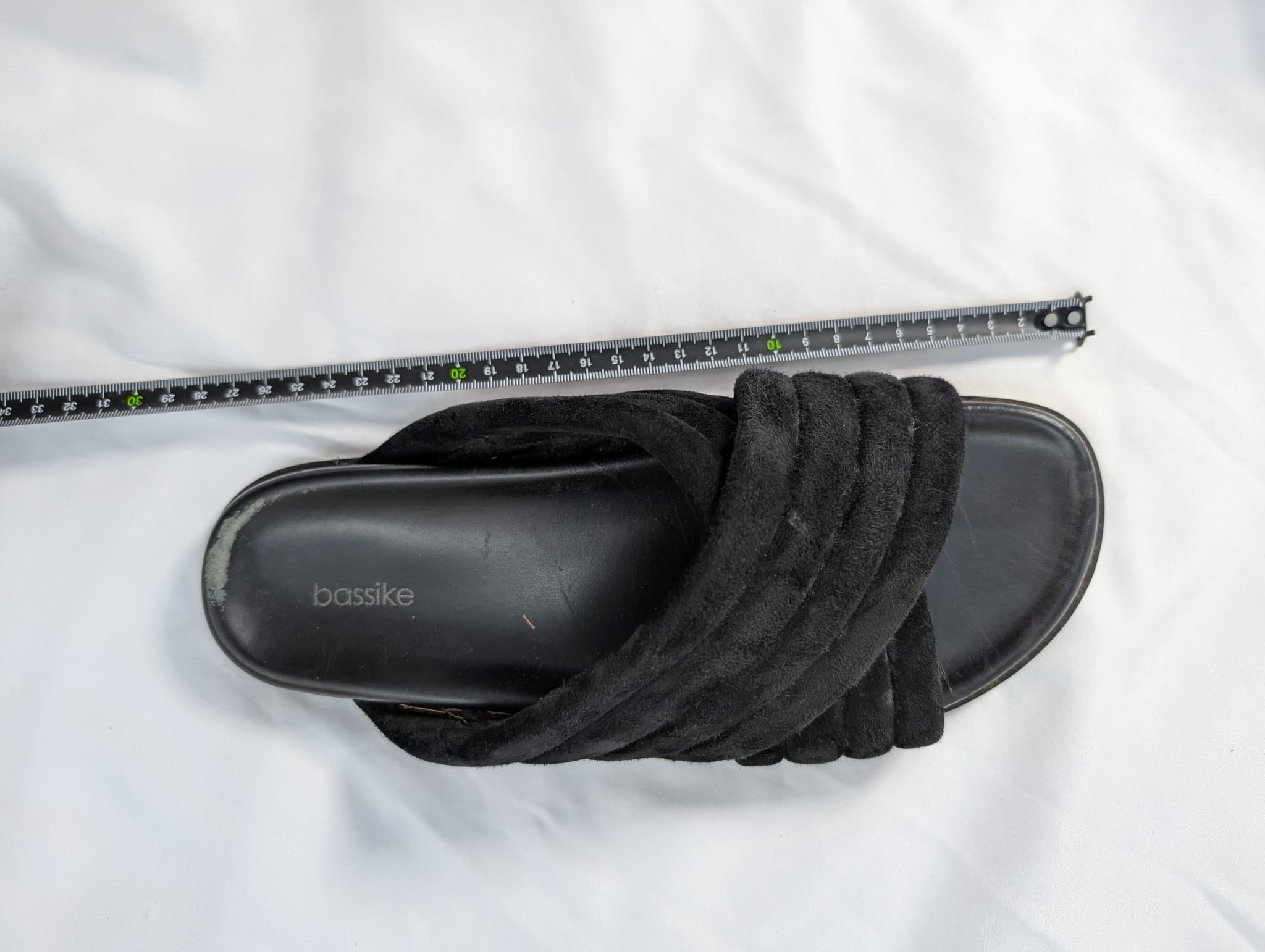 Bassike Quilted Suede Cross Over Slides Black Women's Size 40 — photo 7 of 7