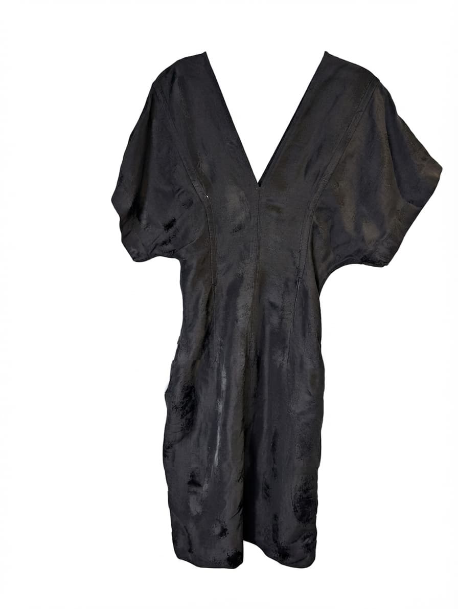 Bassike V-Neck Kimono Sleeve Mini Dress Black Size 0 — photo 1 of 9