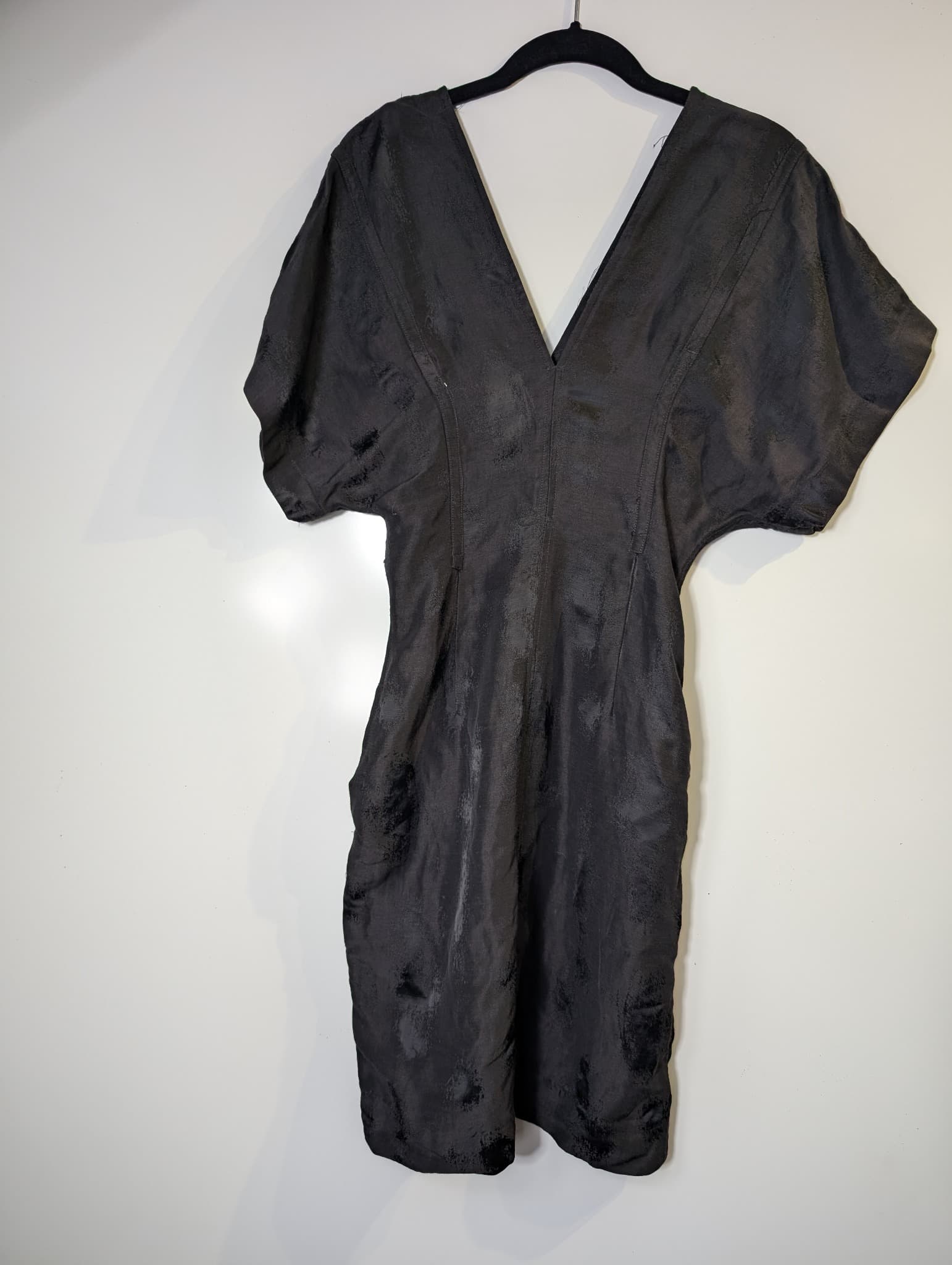 Bassike V-Neck Kimono Sleeve Mini Dress Black Size 0 — photo 2 of 9