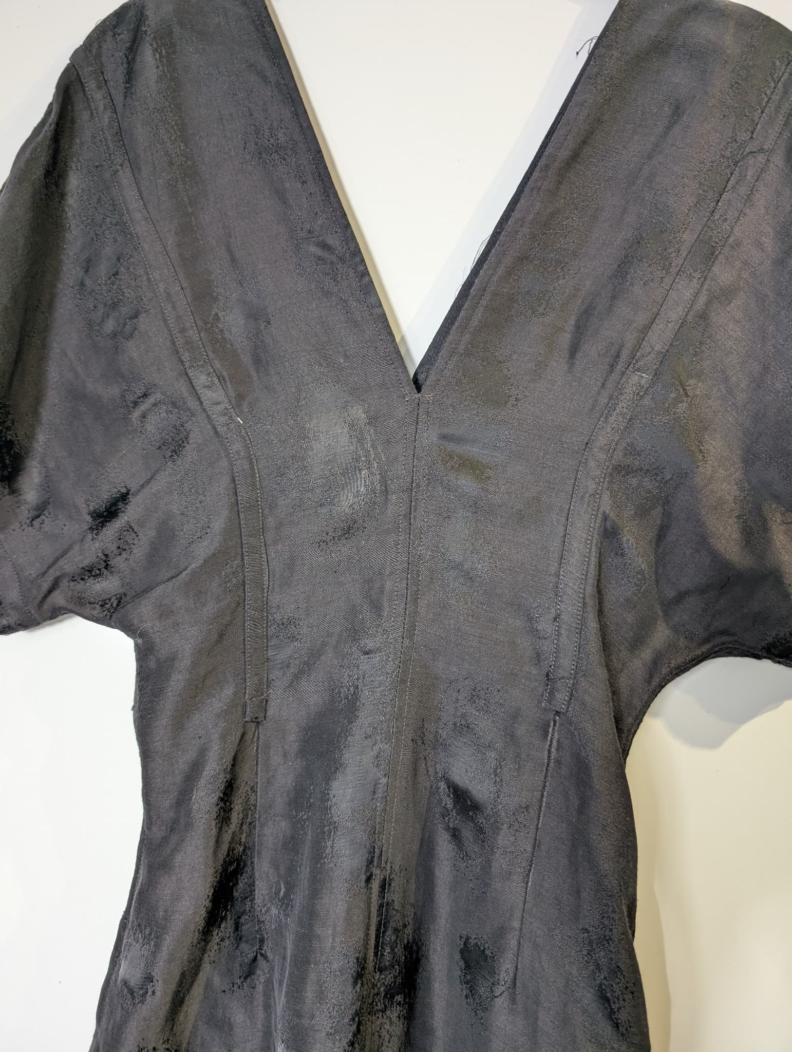 Bassike V-Neck Kimono Sleeve Mini Dress Black Size 0 — photo 3 of 9