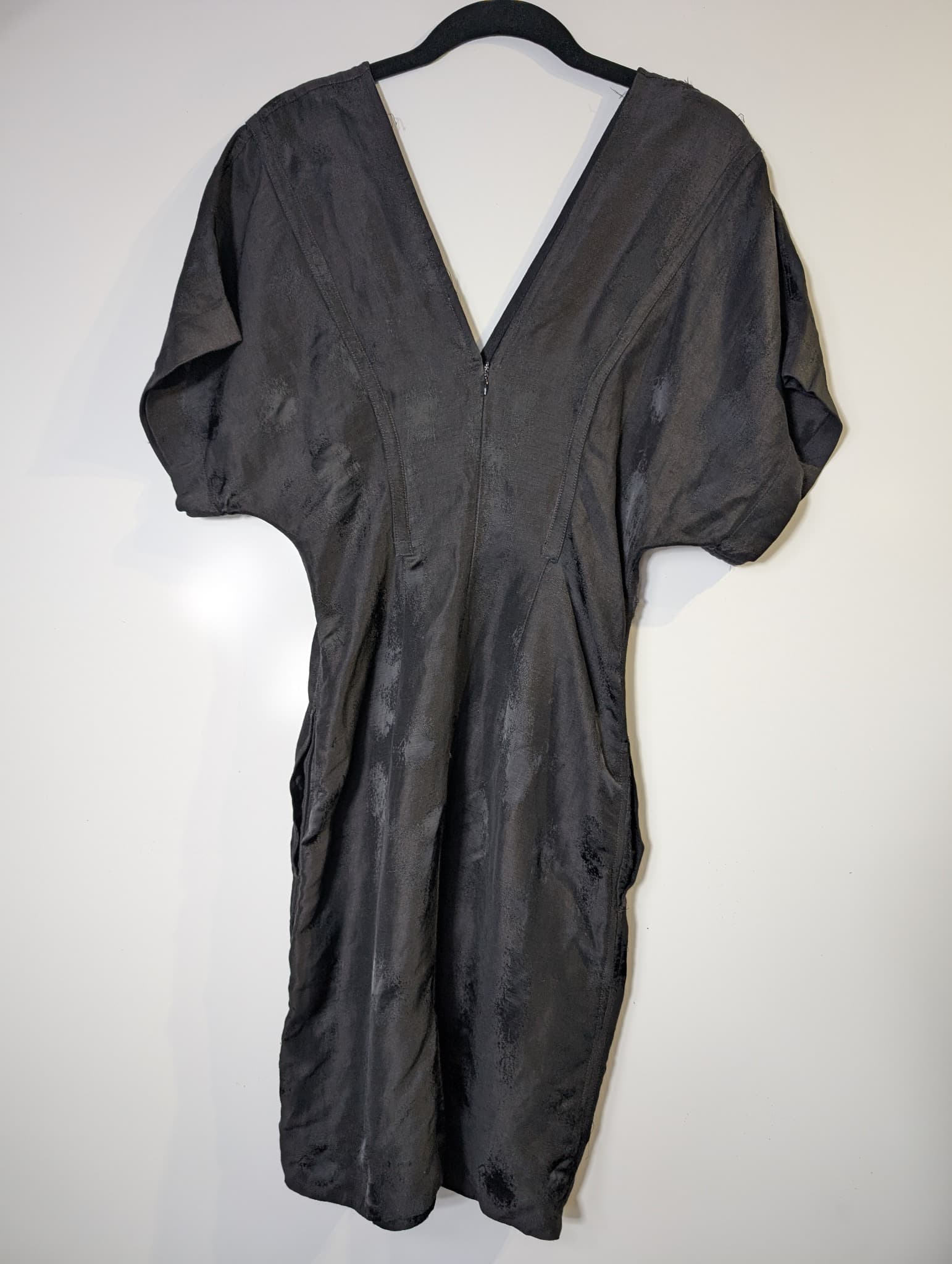 Bassike V-Neck Kimono Sleeve Mini Dress Black Size 0 — photo 5 of 9