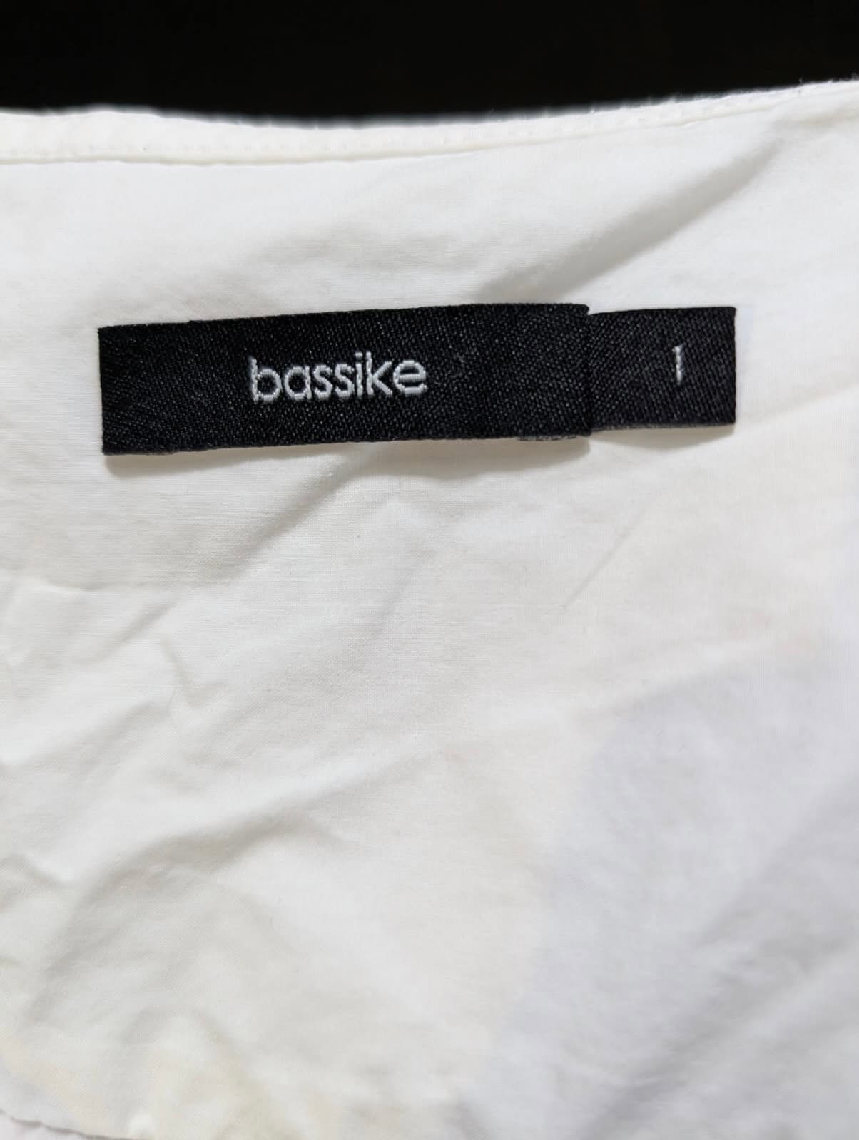 Bassike White Poplin V-Neck Button-Down Shirt - Size 1 — photo 3 of 7