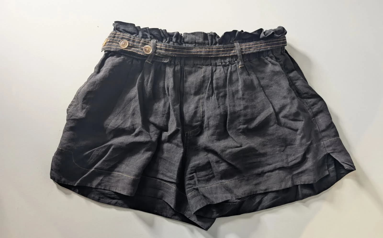 Bassike Women's Linen Shorts Dark Grey Size 2 — photo 7 of 9