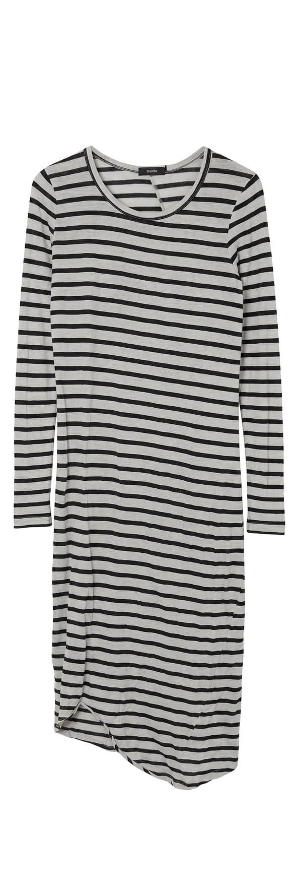 Bassike Women's Striped Long Sleeve T-Shirt Dress - Organic Cotton Size XS — photo 1 of 5