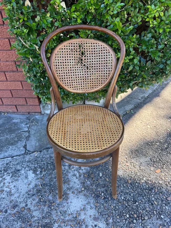Bentwood Chair Cane Seat Vintage Timber Dining Cafe Thonet Style Retro — photo 2 of 5