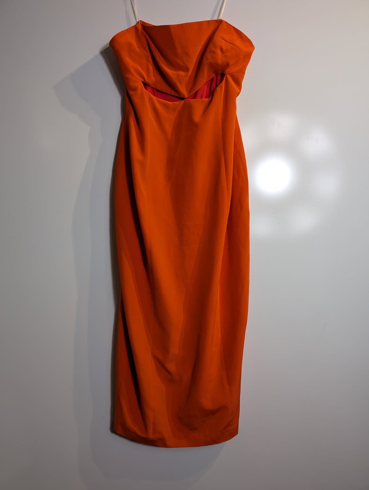 Bianca Spender Strapless Cut-Out Midi Dress Orange — photo 3 of 7
