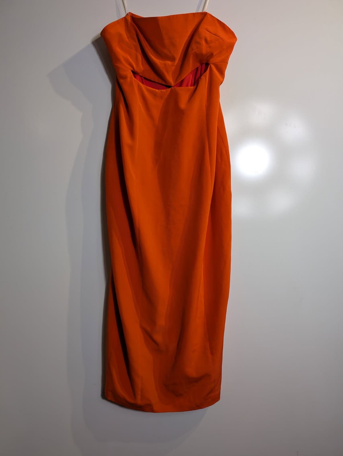 Bianca Spender Strapless Cut-Out Midi Dress Orange — photo 6 of 7