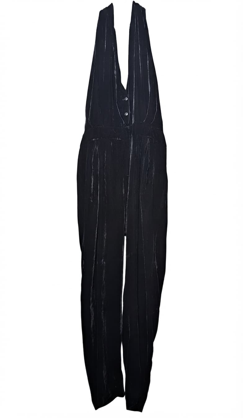 Bianca Spender Velvet Halter Neck Jumpsuit Black Size 14 — photo 1 of 9