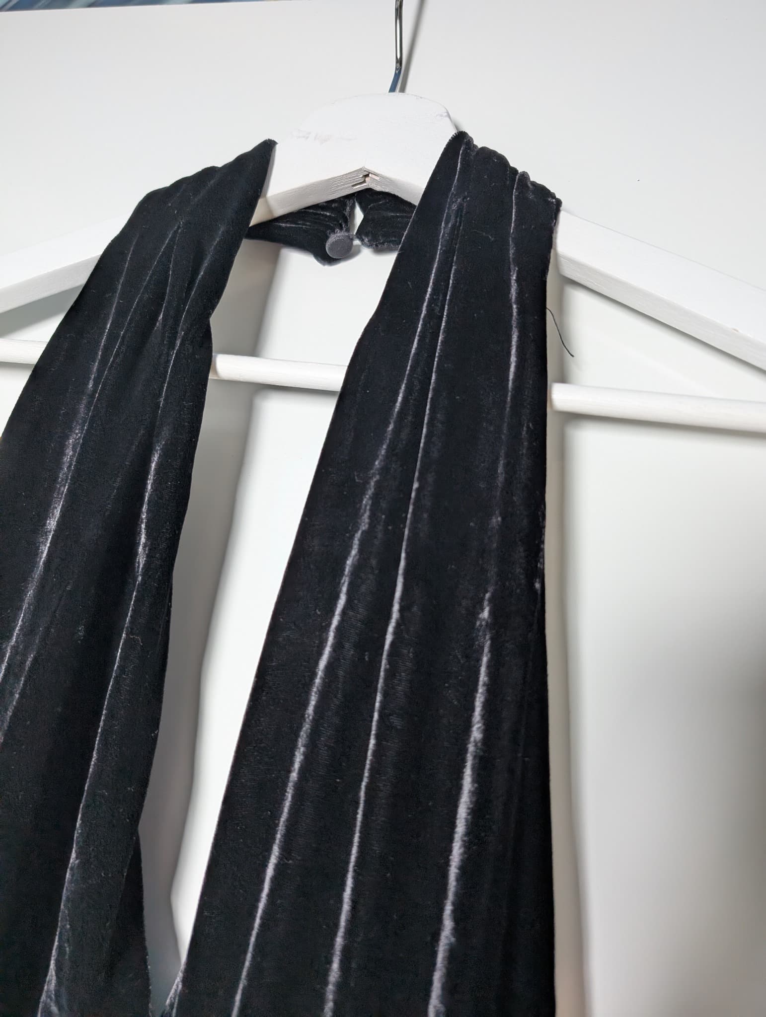 Bianca Spender Velvet Halter Neck Jumpsuit Black Size 14 — photo 3 of 9