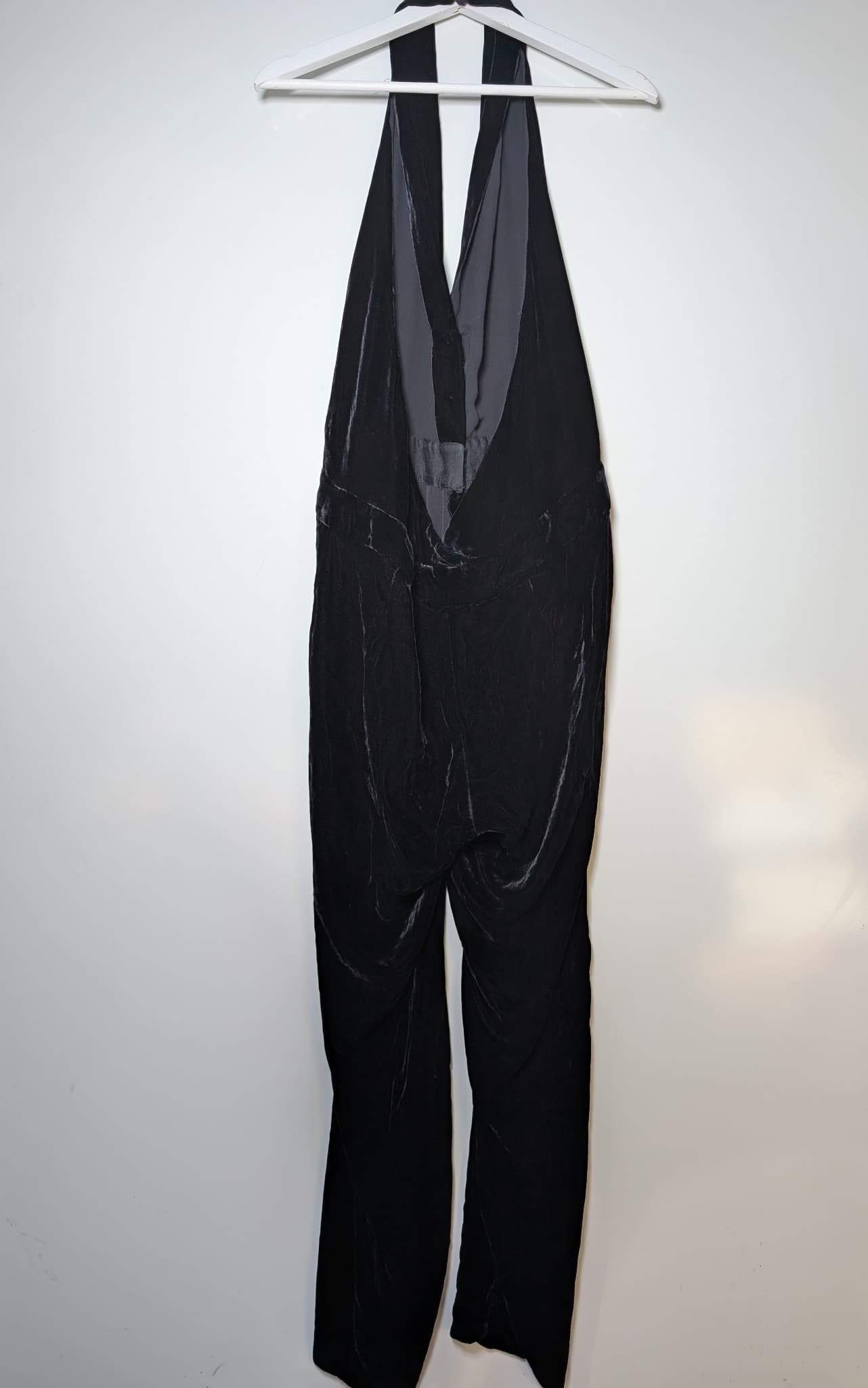 Bianca Spender Velvet Halter Neck Jumpsuit Black Size 14 — photo 6 of 9