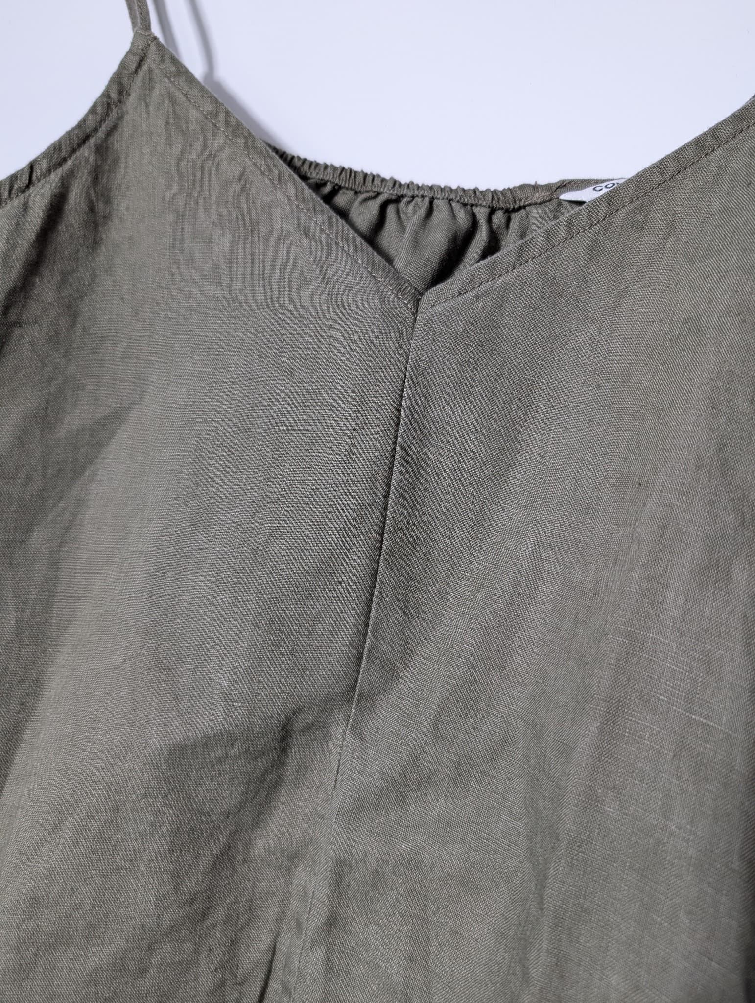 Billabong Linen Blend Cami Tank Top Olive Green Size 10 — photo 7 of 11