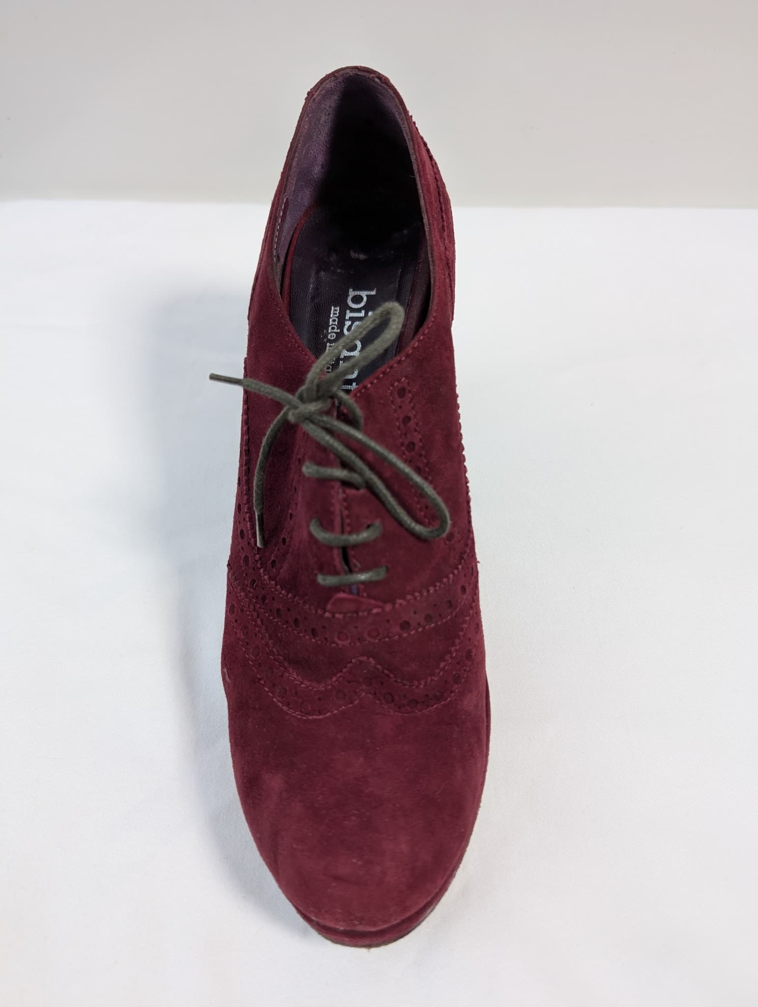 Bisanti Brogue Oxford Heels Burgundy Suede EU 38.5 — photo 2 of 8