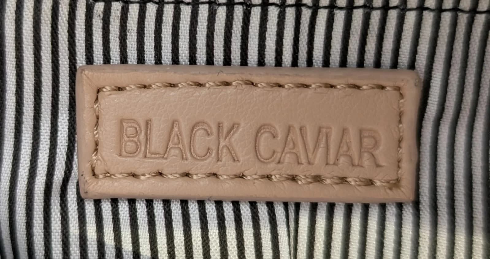 Black Caviar Beige Woven Leather Handbag with Detachable Strap — photo 2 of 9