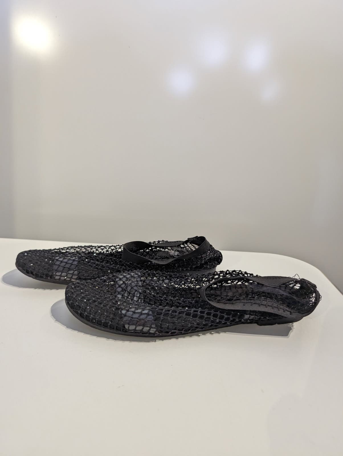 Black Mesh Fishnet Flat Sandals - Size EU 40 — photo 3 of 5