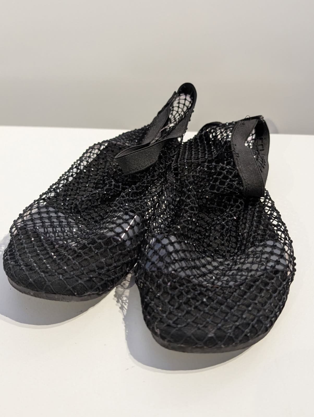 Black Mesh Fishnet Flat Sandals - Size EU 40 — photo 4 of 5