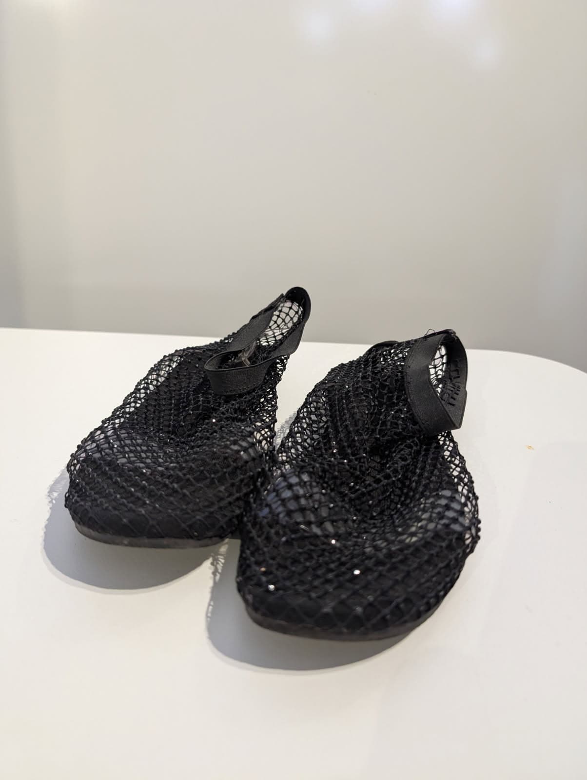 Black Mesh Fishnet Flat Sandals - Size EU 40 — photo 5 of 5