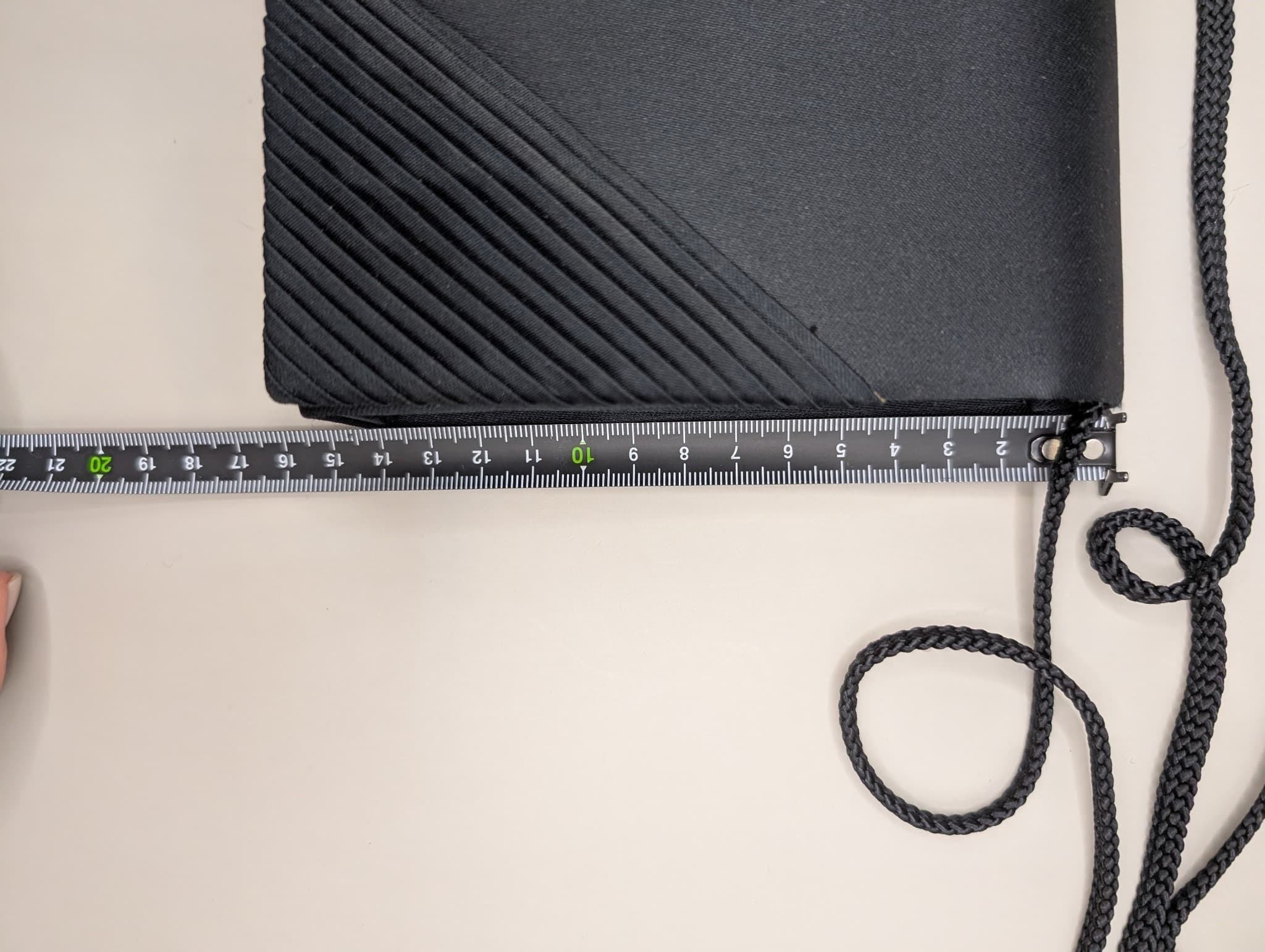 Black Satin Evening Bag Pleated Clutch — photo 8 of 8