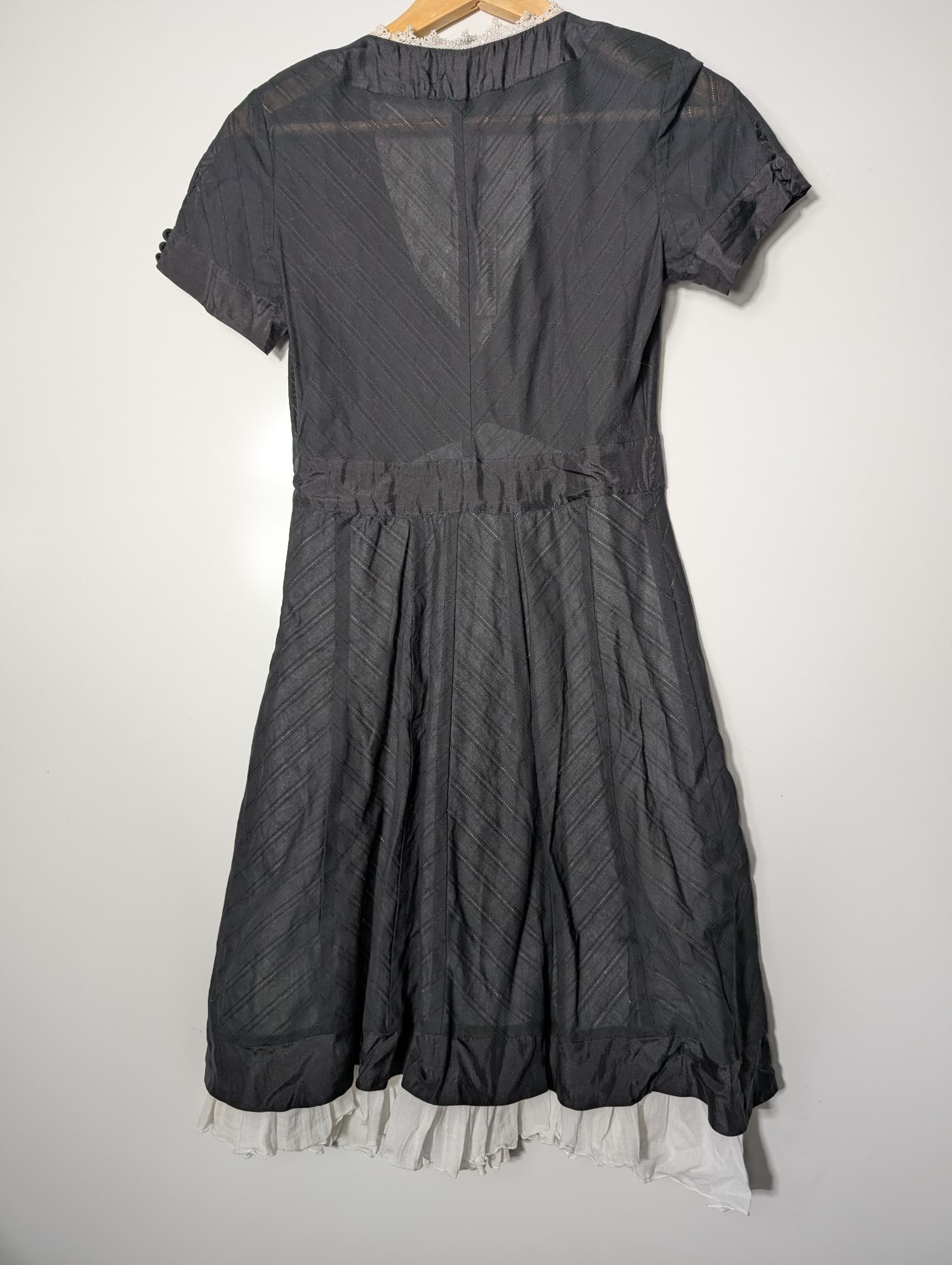 Blumarine Black Dress with Lace Trim and Petticoat Hem IT 42 — photo 5 of 12
