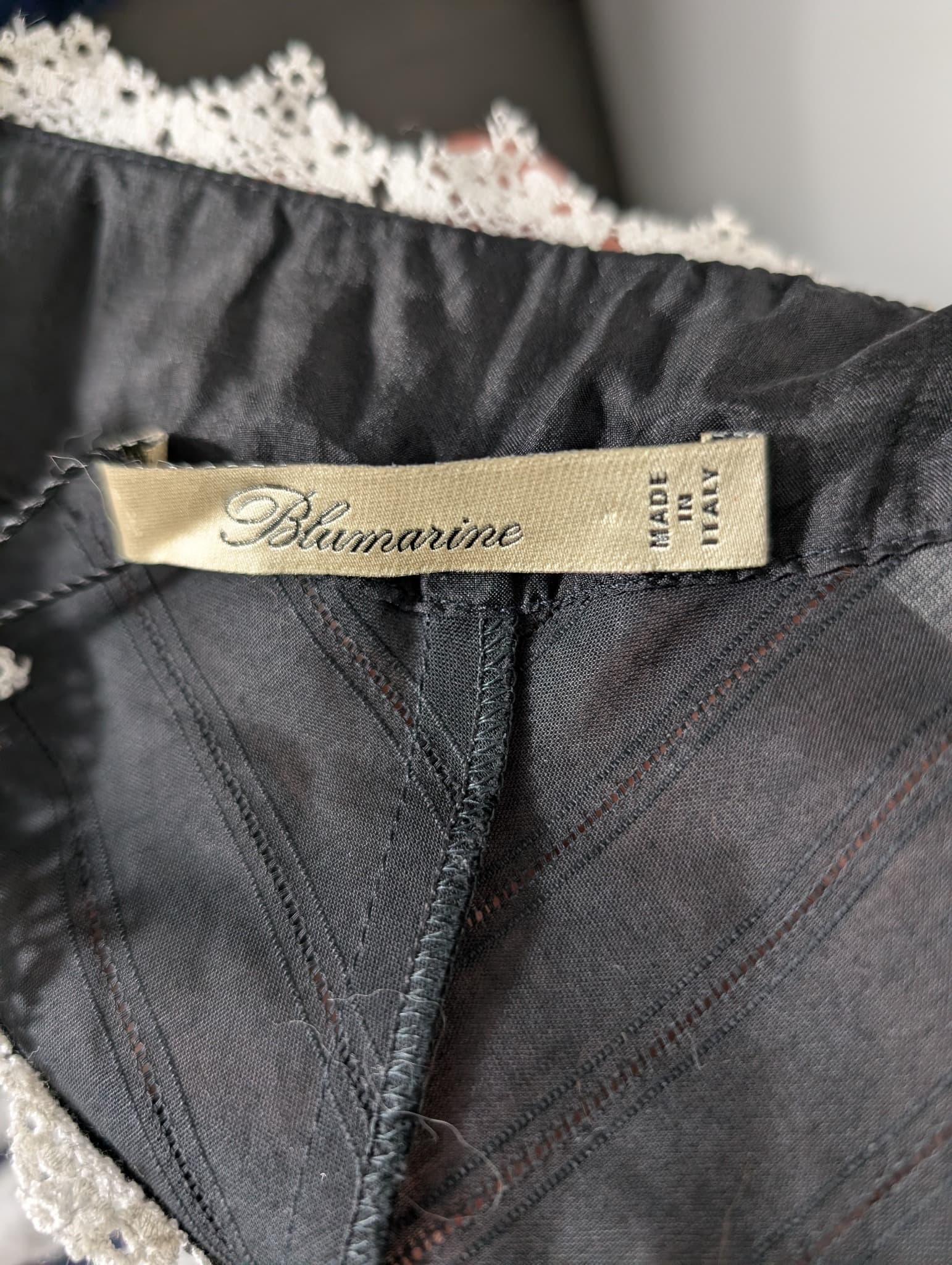 Blumarine Black Dress with Lace Trim and Petticoat Hem IT 42 — photo 7 of 12
