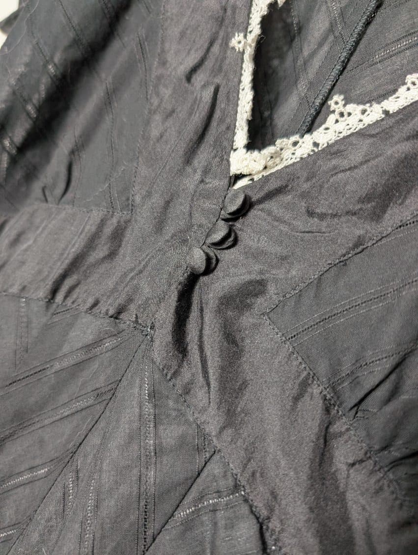 Blumarine Italian Designer Black Striped Dress with Lace Trim - Size IT 42 — photo 3 of 10