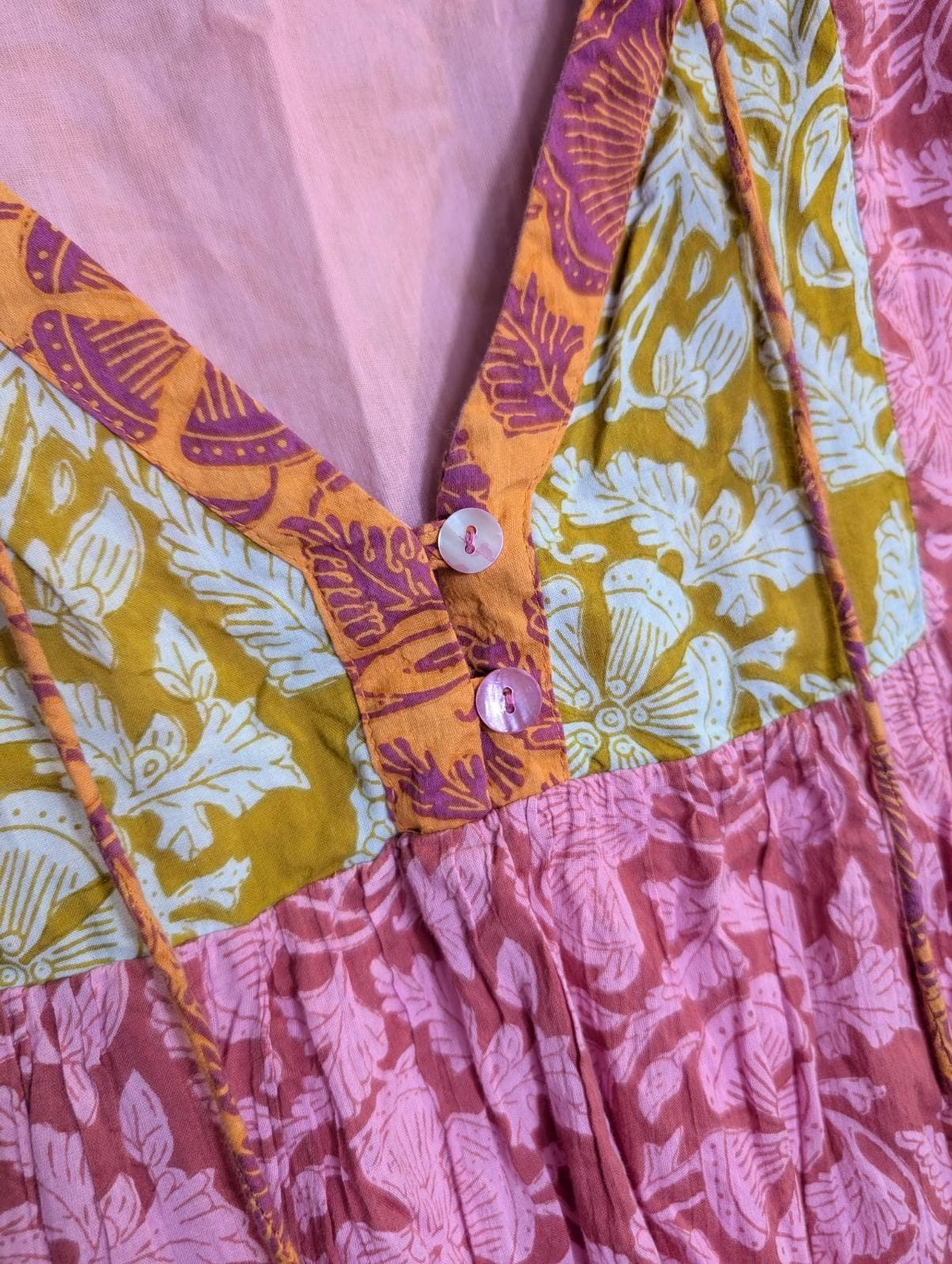 Boom Shankar Floral Tiered Tunic Dress Pink & Orange Size 14 — photo 2 of 7