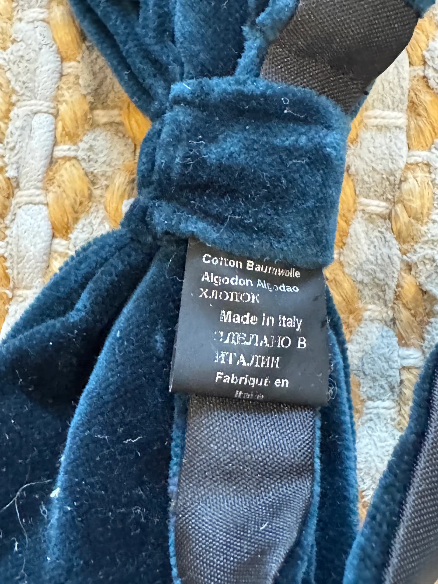 BOSS Men's Dark Teal Velvet Adjustable Bow Tie — photo 3 of 5