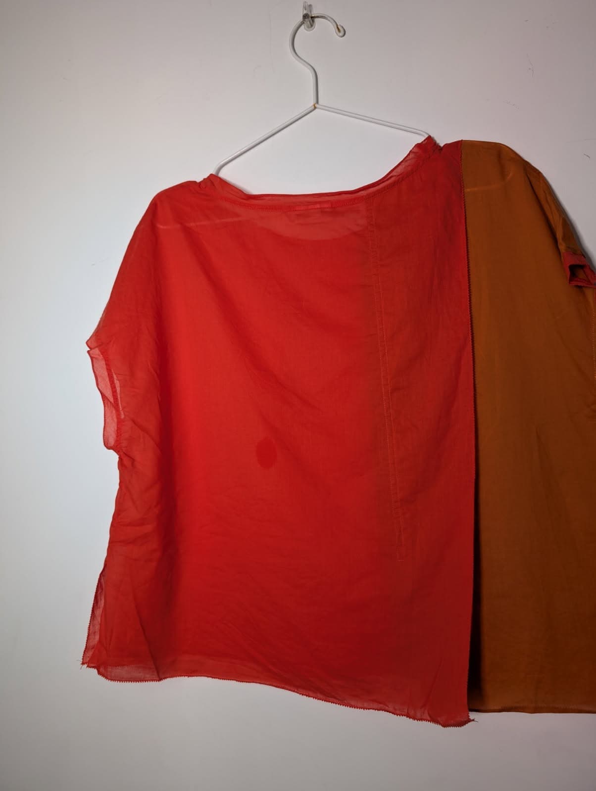 Bounce Cotton Voile Colourblock Top Red & Rust Size M — photo 3 of 6