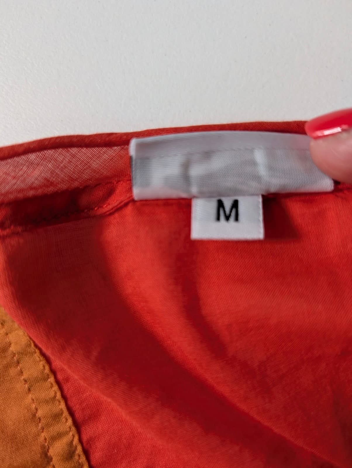 Bounce Cotton Voile Colourblock Top Red & Rust Size M — photo 4 of 6