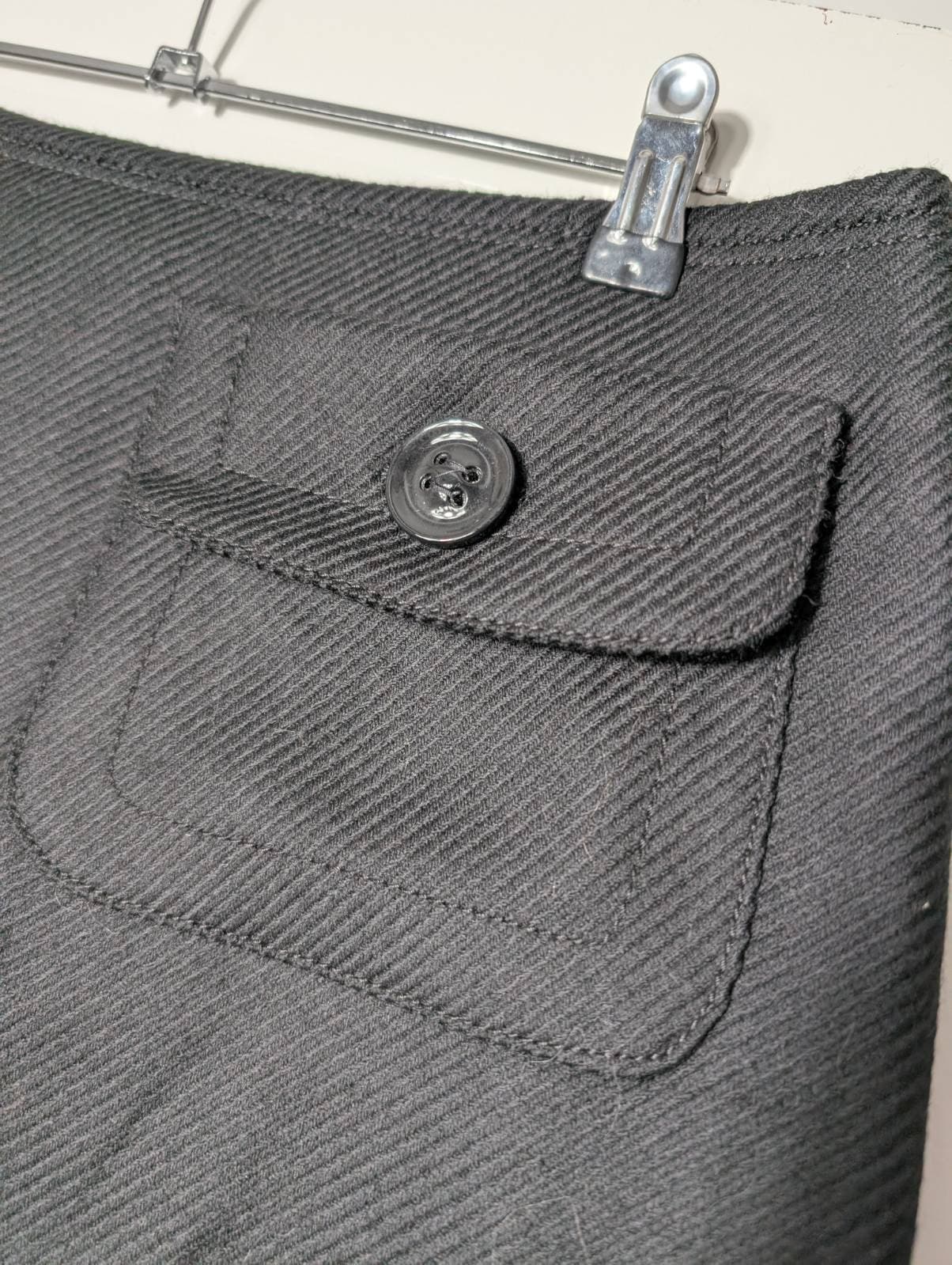Burberry London Black Herringbone Wool Mini Skirt - UK 8 / US 6 — photo 4 of 6