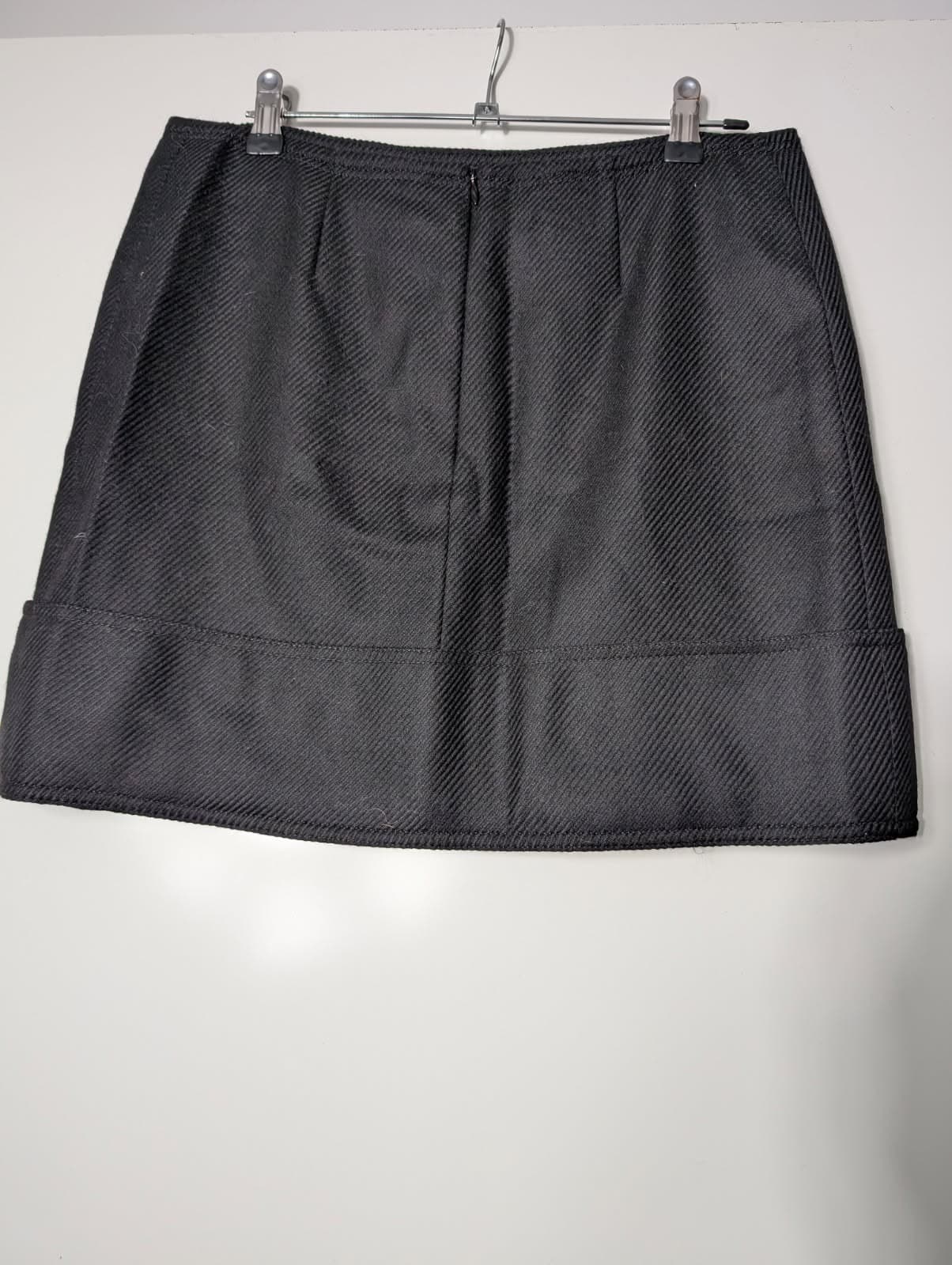 Burberry London Black Herringbone Wool Mini Skirt - UK 8 / US 6 — photo 6 of 6