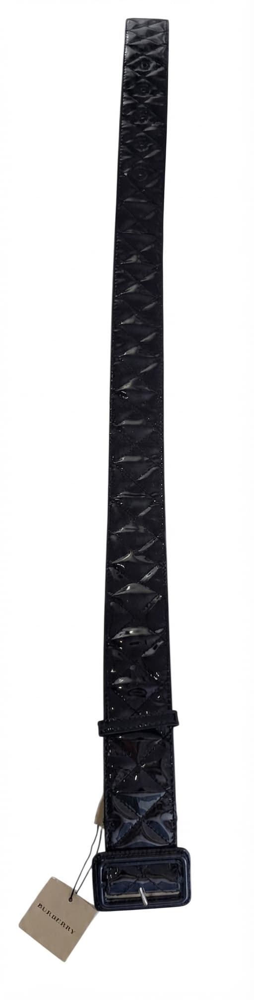 Burberry Quilted Patent Leather Belt Black Size S — photo 1 of 5