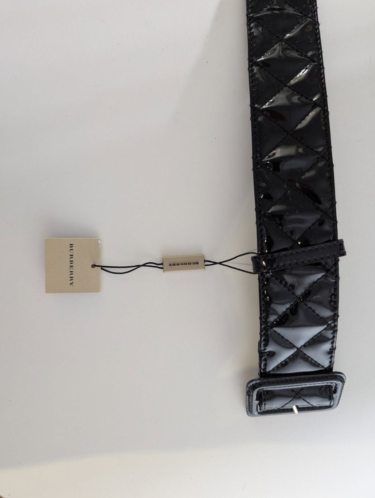 Burberry Quilted Patent Leather Belt Black Size S — photo 4 of 5