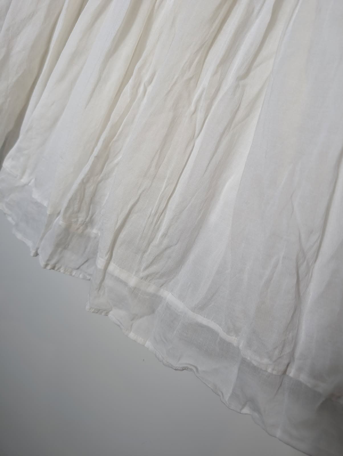 By Malene Birger Gauze Tunic Blouse White Pleated Detail — photo 2 of 6