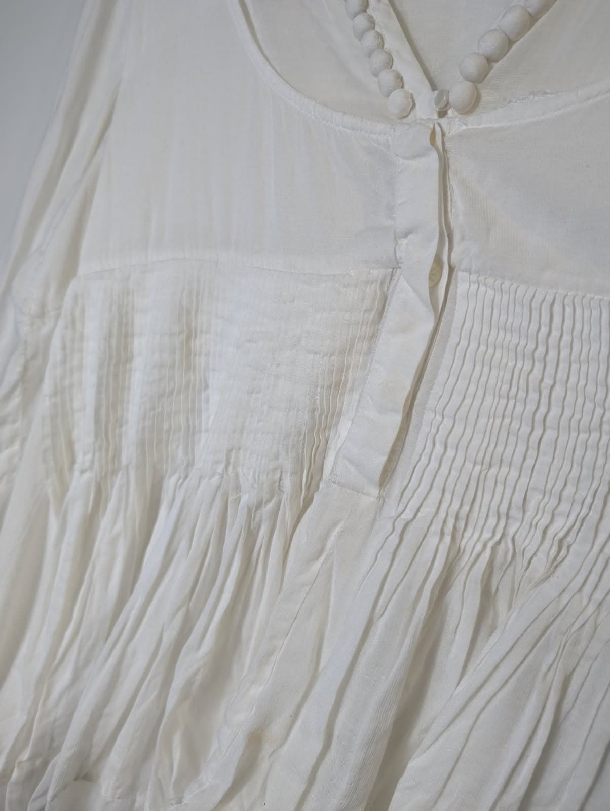 By Malene Birger Gauze Tunic Blouse White Pleated Detail — photo 4 of 6