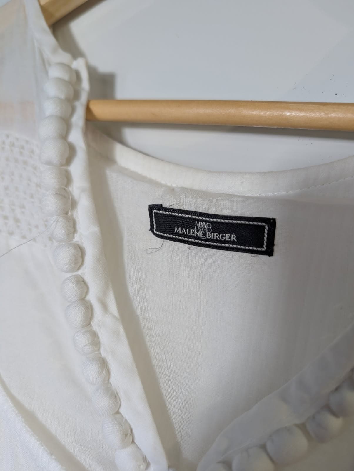 By Malene Birger Gauze Tunic Blouse White Pleated Detail — photo 5 of 6