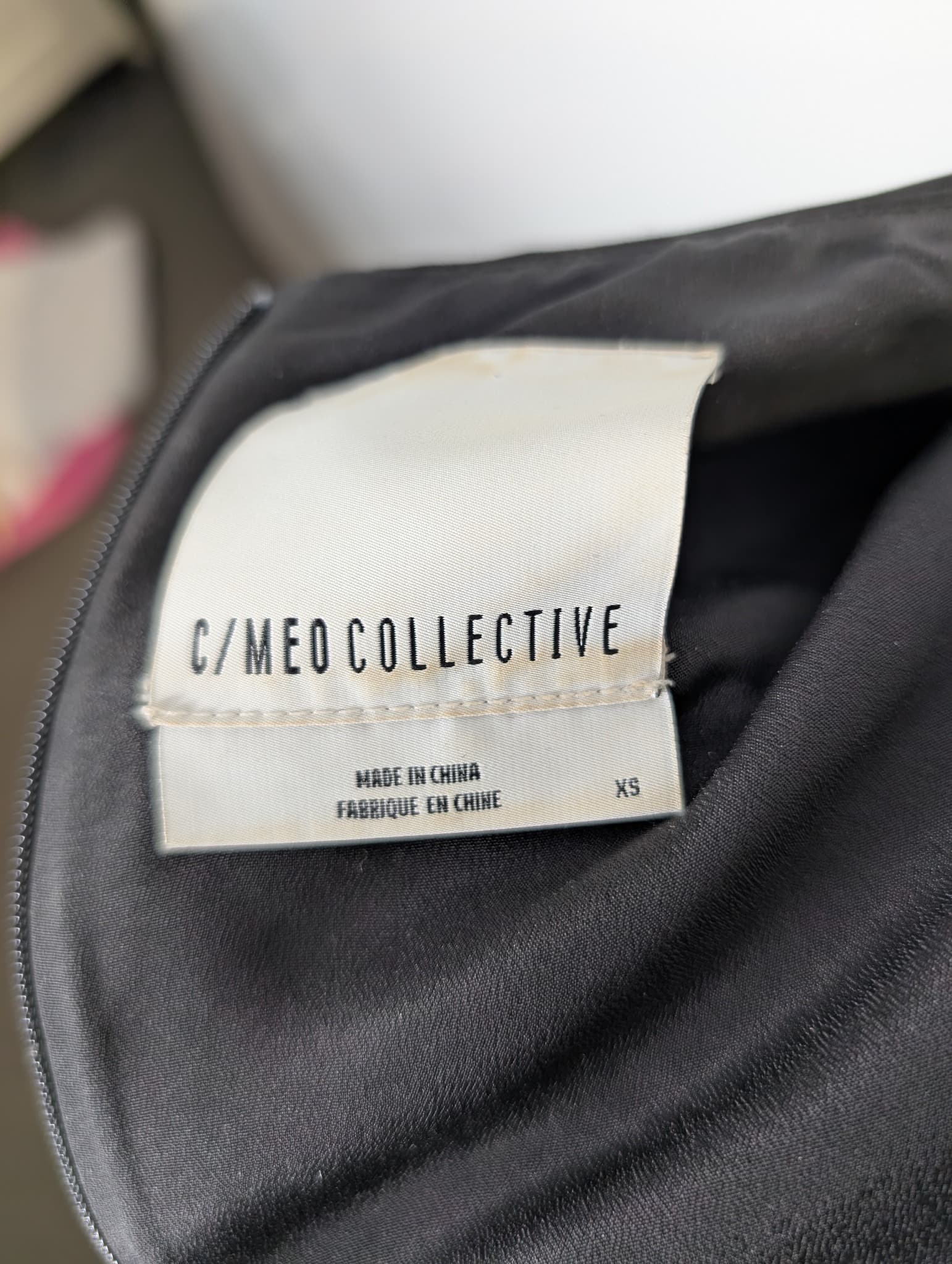 C/MEO Collective Satin Top with Macrame Fringe Hem Black XS — photo 5 of 7