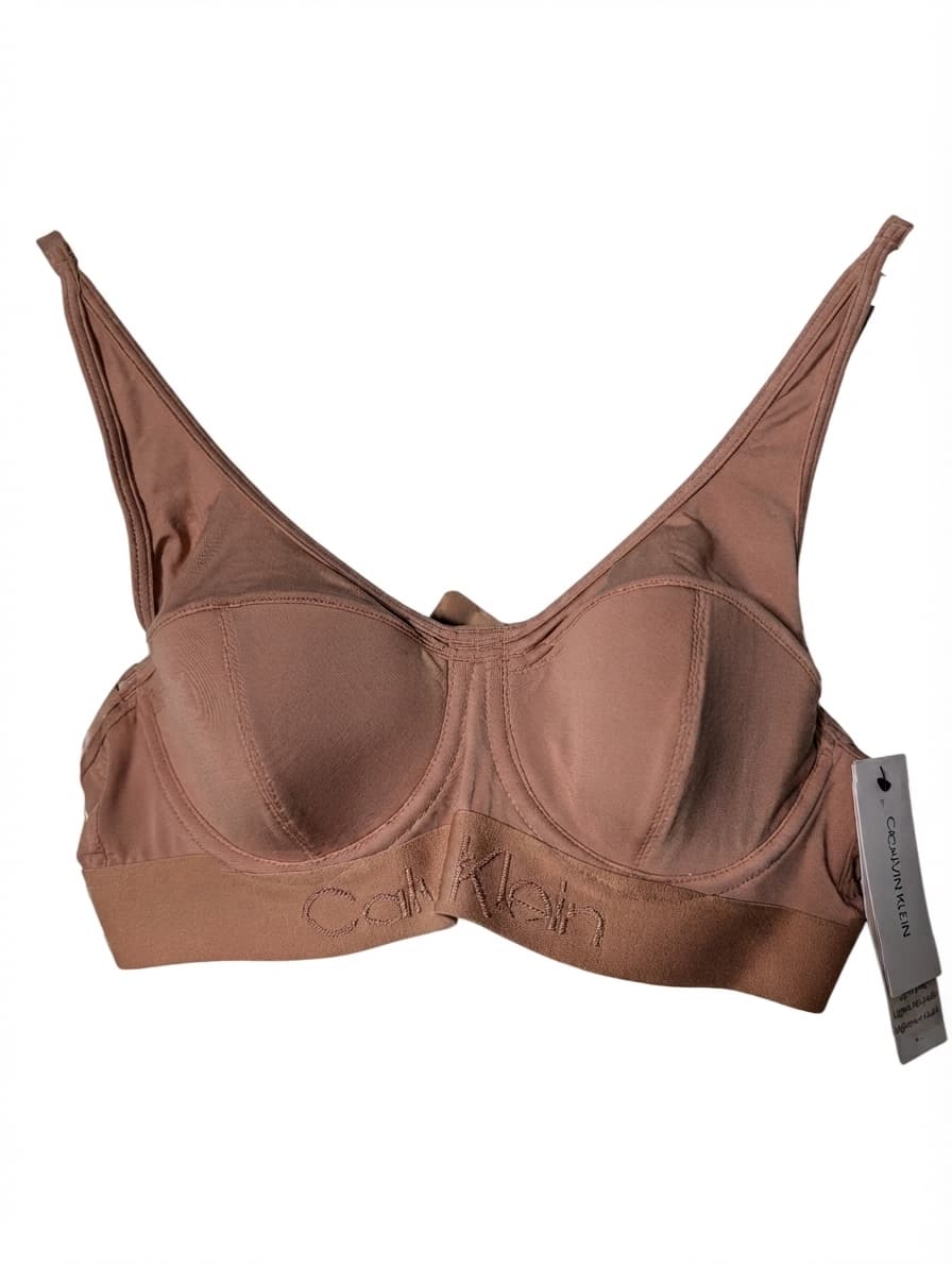 Calvin Klein Lightly Lined Bralette Nude Tonal Logo 34B — photo 1 of 7