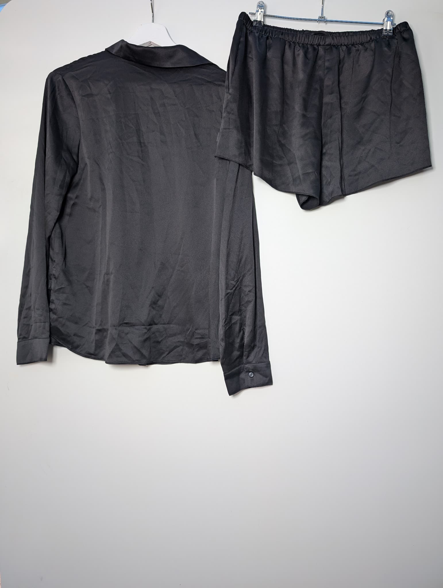 Calvin Klein Satin Pajama Set Women's Black Size S — photo 5 of 10