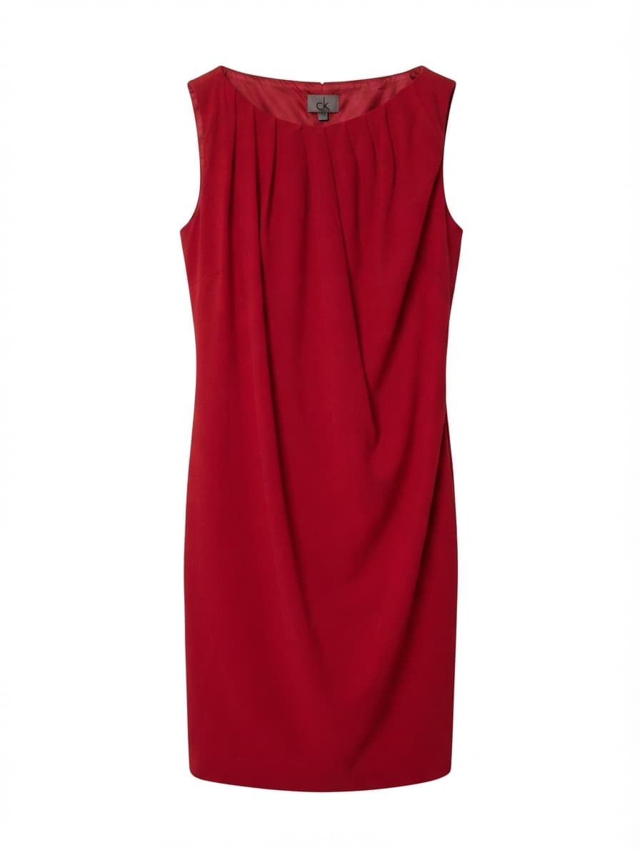 Calvin Klein Sleeveless Draped Sheath Dress Red Size 2 — photo 1 of 6