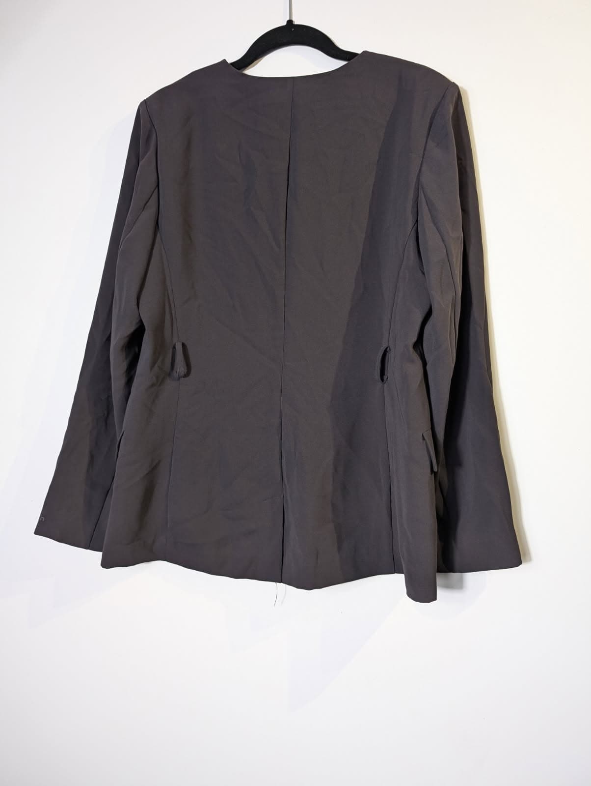 Calvin Klein Women's Open Front Belted Blazer Dark Grey Size 38 — photo 3 of 7