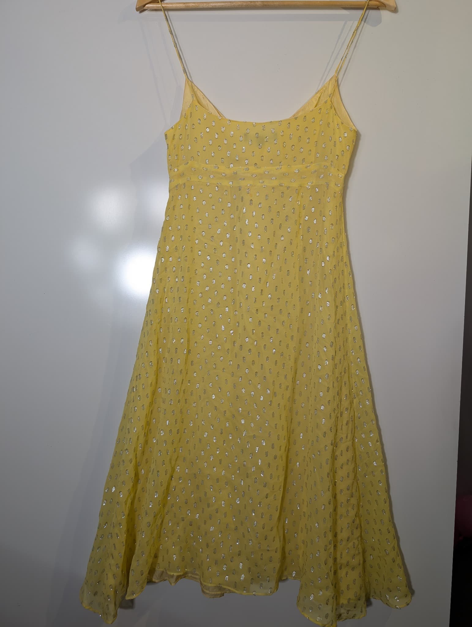Camilla and Marc Metallic Dot Midi Dress Yellow Size 10 — photo 3 of 6